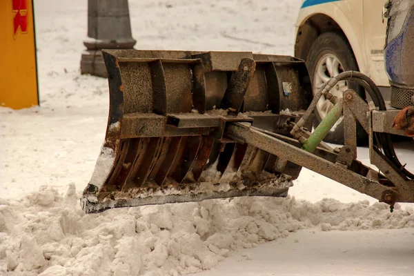 Snow Removal Streets Help Special Equipment Winter — Stock Photo, Image