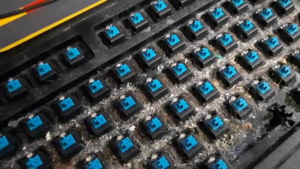 Dnepropetrovsk Ucrânia 2022 Conceito Lixo Teclado Mecânico Computador Com Botões — Vídeo de Stock