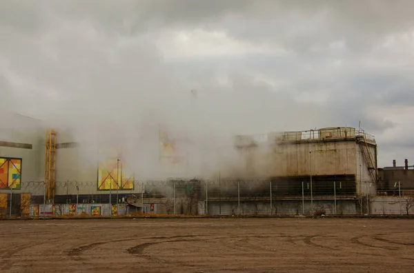 Meio Ambiente Pobre Cidade Desastre Ambiental Emissões Nocivas Para Ambiente — Fotografia de Stock