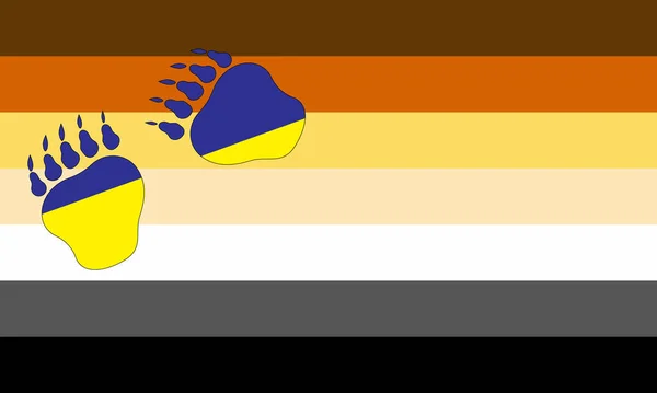Bandeira Orgulho Bear Bandeira Cor Marrom Incluem Homem Que Tem — Fotografia de Stock
