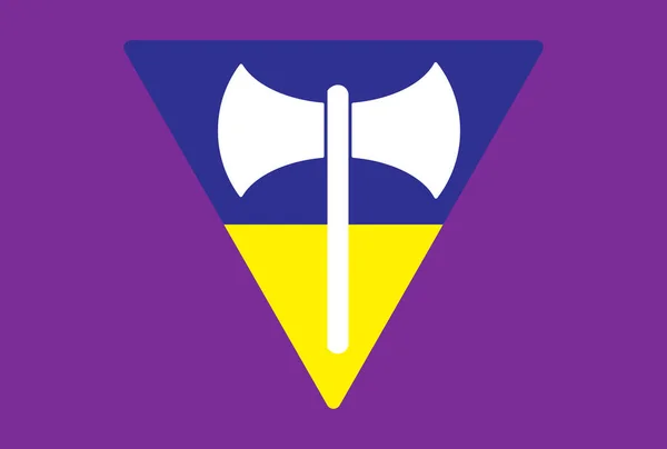 Ícone Símbolo Bandeira Orgulho Lésbico Labrys Símbolo Lgbtq Paz Ucrânia — Fotografia de Stock