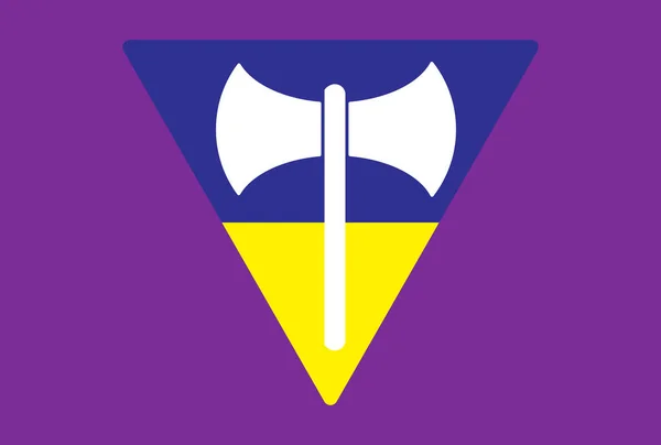 Labrys Lesbijski Symbol Flagi Pride Symbol Lgbtq Pokój Ukrainie Flaga — Zdjęcie stockowe