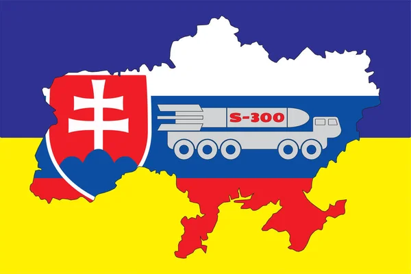 Contorno Mapa Ucrânia Pintado Nas Cores Bandeira Eslováquia Bandeira Ucrânia — Fotografia de Stock
