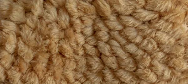 Textura Pele Lhama Bege Lisa Curta Forma Produto Tricotado Close — Fotografia de Stock