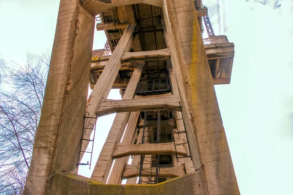 Éléments Structurels Ancienne Construit Urss Pont Ferroviaire Sur Fleuve Dniepr — Photo