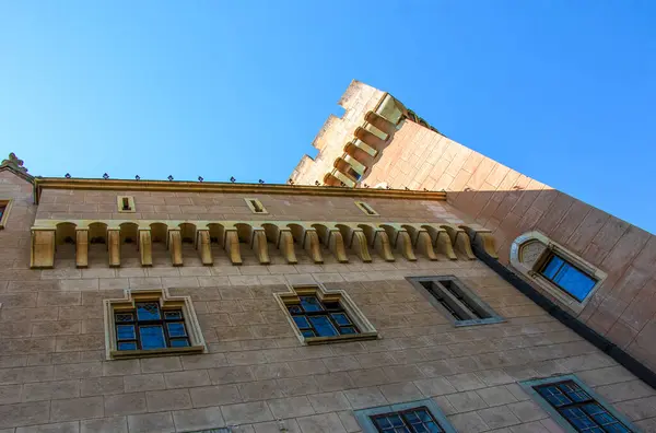 Slovakya 'daki güzel Bojnice kalesi, Orta Avrupa, UNESCO. Ortaçağ mimari anıtı.