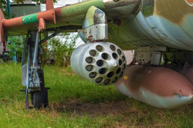 Aeroclub, Nitra, Slovakia - 06.13.2022: Sukhoi Su7 Fitter-A fighter-bomber, swept wing, cold war, soviet planes.