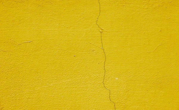 Riss Gelbe Fassade Betonwand Textur Mit Alten Vintage Stil Blank — Stockfoto