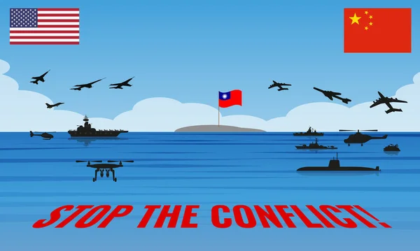 Illustration Possible Conflict China Coast Taiwan South China Sea Call — 图库照片