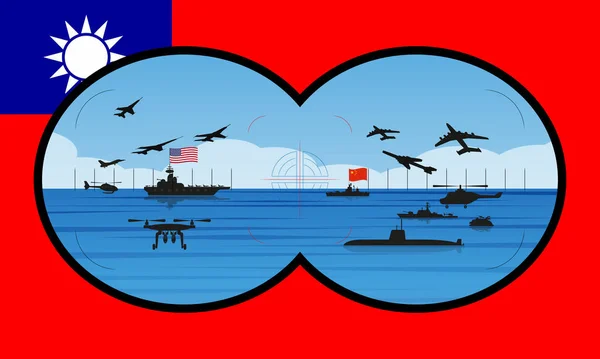 Illustration Illustration Possible Conflict China Coast Taiwan South China Sea — ストック写真