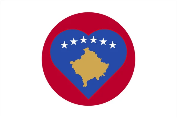 Прапор Косова Вигляді Серця Прапорі Японії Підтримка Союзниками Косово Плоский — стокове фото