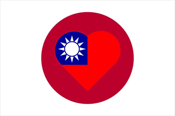 Flag Taiwan Form Heart Flag Japan Allied Support Taiwan Flat — Stok fotoğraf