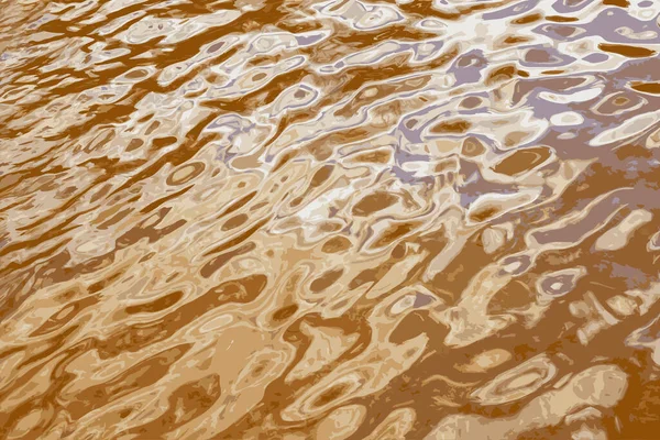 Iillustration Water Ripple Texture Background Wavy Water Surface Sunset Golden — 图库照片