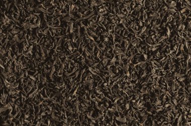 Bergamot aromalı kuru siyah çayın gerçekçi çizimi Arka plan olarak gri grafik, üst görünüm