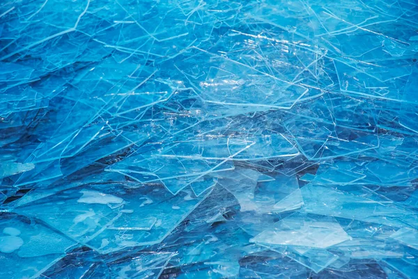 Fundo Inverno Superfície Gelada Rio Textura Gelo Coberta Neve — Fotografia de Stock