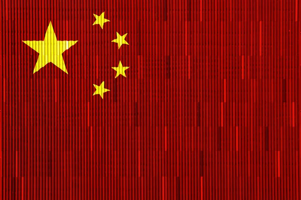 Flagge Der Volksrepublik China Auf Einer Abstrakt Gestreiften Textur — Stockfoto