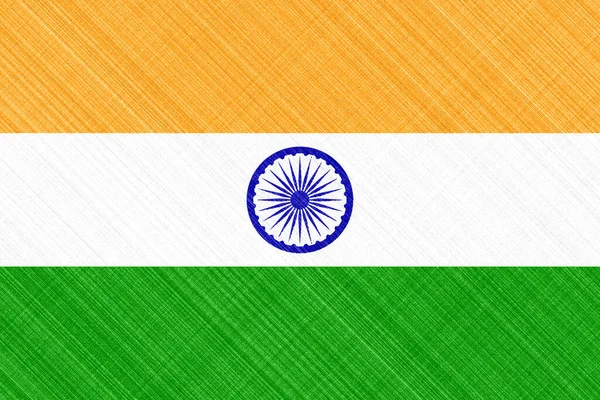 Indická Vlajka Textuře Tkaniny Indická Vlajka Textilie Pozadí — Stock fotografie