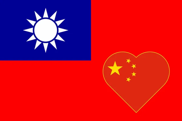 Tayvan Çin Bayrağı Çin Halk Cumhuriyeti Nin Birliği Kavramı — Stok fotoğraf
