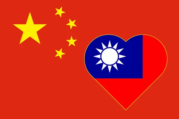 Tayvan Çin Bayrağı Çin Halk Cumhuriyeti Nin Birliği Kavramı — Stok fotoğraf