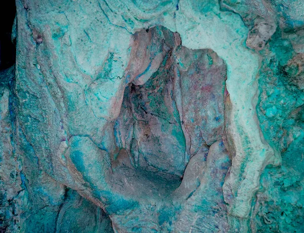 Verde Aqua Recolor Rock Hole Grunge Fondo Textura —  Fotos de Stock