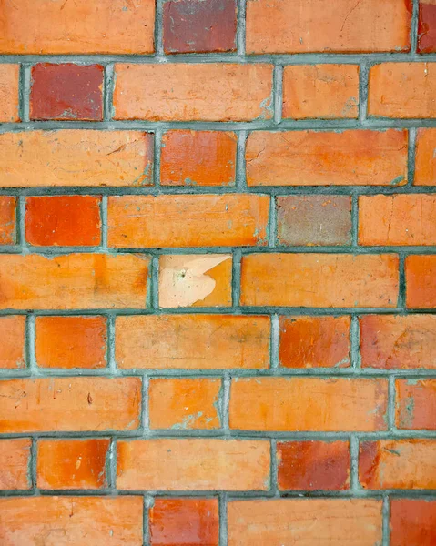 Nature Orange Red Crack Brick Wall Texture Background — Stock Photo, Image