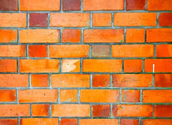 Živé Oranžová Červená Prasklina Cihlová Zeď Textura Pozadí Krajina Stock Obrázky
