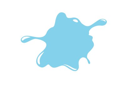 Beyaz arkaplanda izole edilmiş basit düz bir şekilde sıvı vektör arkaplanı dökülüyor. Su simgesi grafik tasarımı