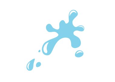 Beyaz arkaplanda izole edilmiş basit düz bir şekilde sıvı vektör arkaplanı dökülüyor. Su simgesi grafik tasarımı