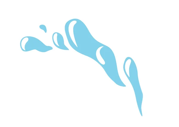 Niebieski woda splash tło wektor w prostym płaskim stylu izolowane na białym tle. Projekt graficzny ikony wodnej — Wektor stockowy