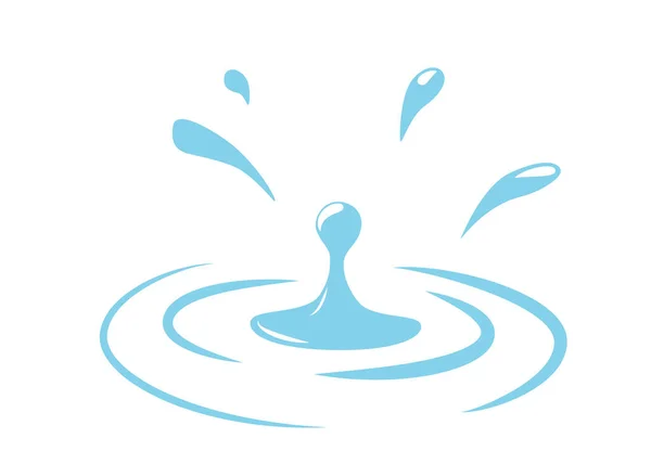 水滴喷溅矢量背景,在白色背景上以简单的平面方式隔离.Aqua图标图形设计 — 图库矢量图片