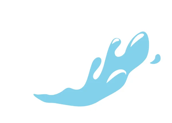 Niebieski woda splash tło wektor w prostym płaskim stylu izolowane na białym tle. Projekt graficzny ikony wodnej — Wektor stockowy