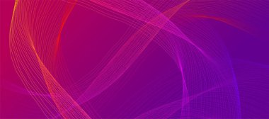 Soyut dijital gelecek vektör arkaplanı dalga çizgilerinden oluşur. Teknik bağlantı konsepti. Parlak arkaplanda elektronik ışık çizimi