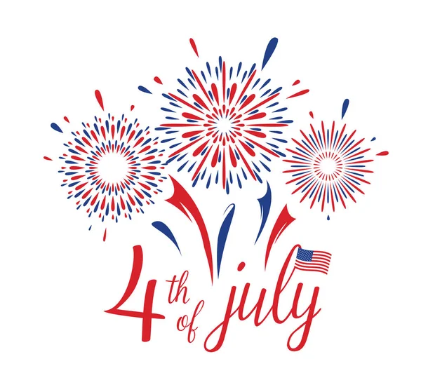 Vierde Juli Vectorachtergrond Illustratie American Independence Day Kaart Concept Eenvoudige — Stockvector