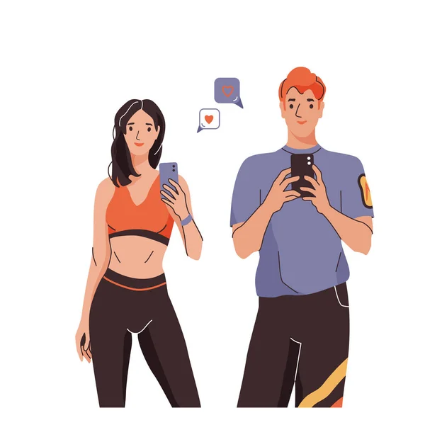 Selfie Esporte Fitness Estilo Vida Tecnologia Pessoas Ilustração Vetorial Mulher —  Vetores de Stock