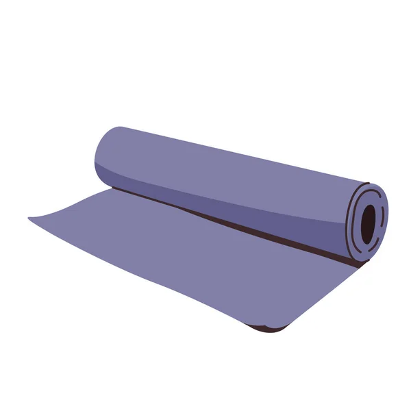 Tapis Yoga Violet Isolé Sur Fond Blanc Équipement Sport Pour — Image vectorielle