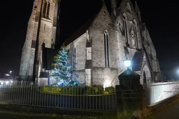 Sankt Johannes Katolska Katedral Limerick Irland Julafton — Stockfoto