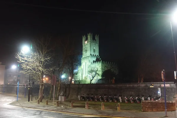 Saint Mary Cathedral Limerick Írországban Éjszaka — Stock Fotó