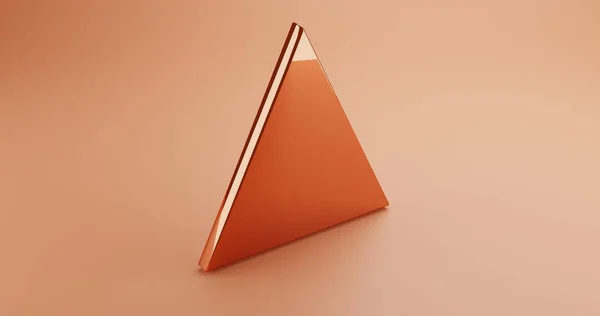 Abstract Triangle Shine Orange Color Illustration Geometric Shape Matte Plane — Fotografia de Stock
