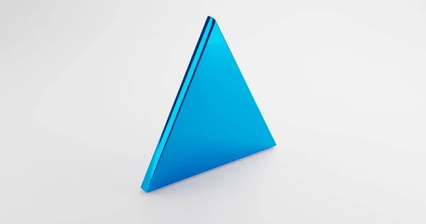 带Matte平面背景8K分辨率的三维三角蓝白相间的三维图解几何形状 — 图库照片