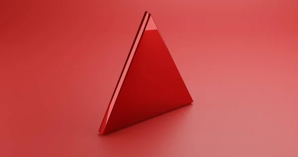 Abstract Triangle Shine Red Color Illustration Geometric Shape Matte Plane — Fotografia de Stock