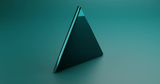 Absztrakt Háromszög Ragyog Zöld Szín Illusztráció Geometrikus Alak Matt Sík — Stock videók