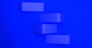 Mavi Soyut arkaplan ve yuvarlak köşeli küp şekil mat rengi 8K Yüksek Çözünürlüklü JPEG