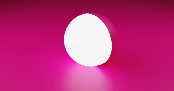 Abstract Render Hot Pink Background White Light Emission Sphere Looped — Stockvideo