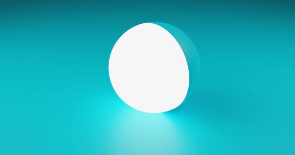 Abstract Render Sky Blue Background White Light Emission Sphere Looped — Stockvideo