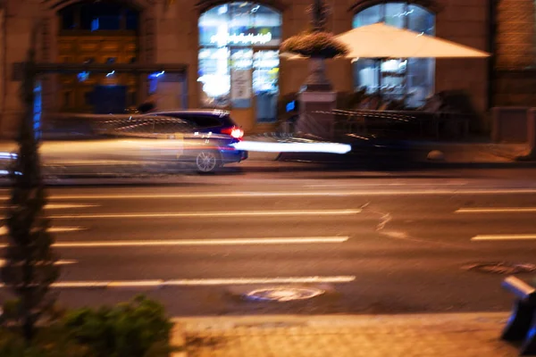 Luzes Carro Noite Luzes Noite Dos Engarrafamentos Tráfego Carro Cidade — Fotografia de Stock