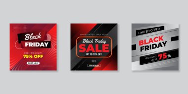 Kara Cuma modern promosyon kare web pankartı