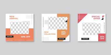 Sosyal medya mobil uygulamaları için modern promosyon kare web pankartı