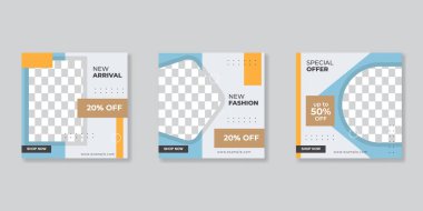 Sosyal medya mobil uygulamaları için modern promosyon kare web pankartı