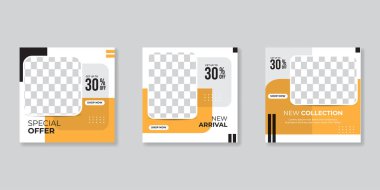 Sosyal medya mobil uygulamaları için modern promosyon kare web pankartı