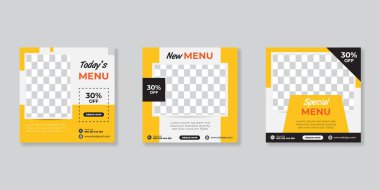 Gıda menüsü afişi sosyal medya gönderme şablonu